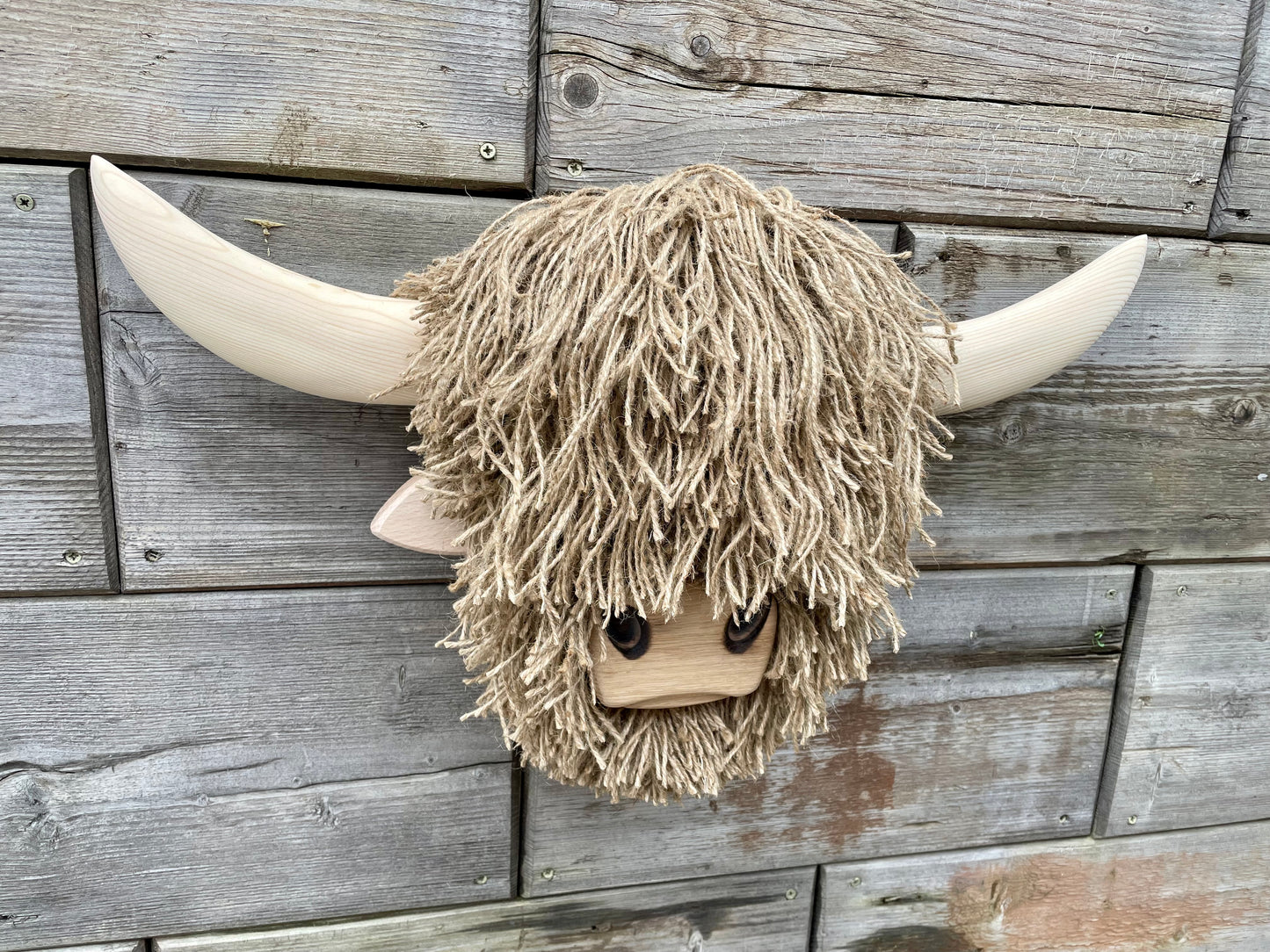 Wall Mounted Jute Highland Cow Head