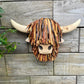 Wall Mounted Brown Highland Cows Head