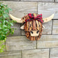 Wall Mounted Brown Highland Cows Head