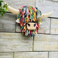 Wall Mounted Multi-coloured Highland Cow Head