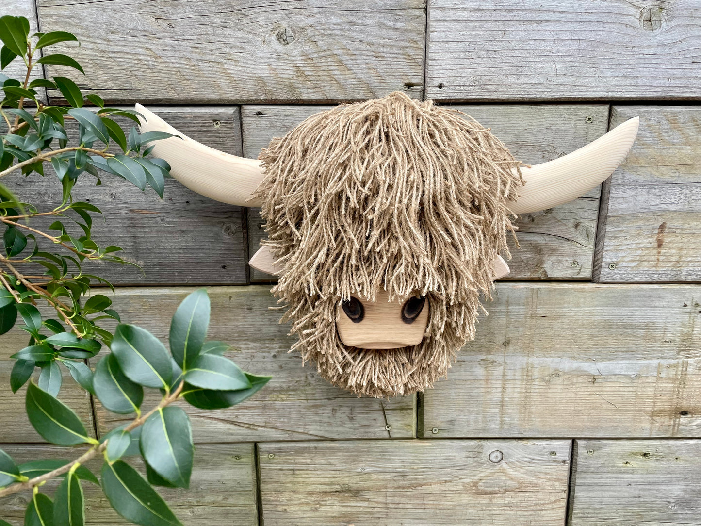 Wall Mounted Jute Highland Cow Head