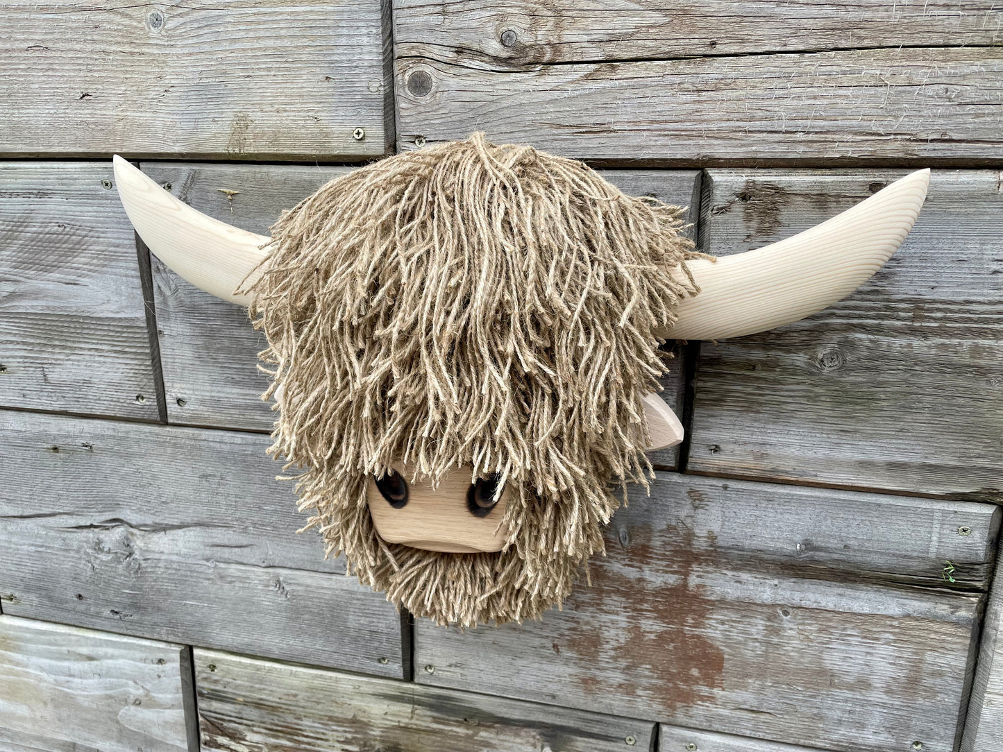 Wall Mounted Jute Highland Cow Head