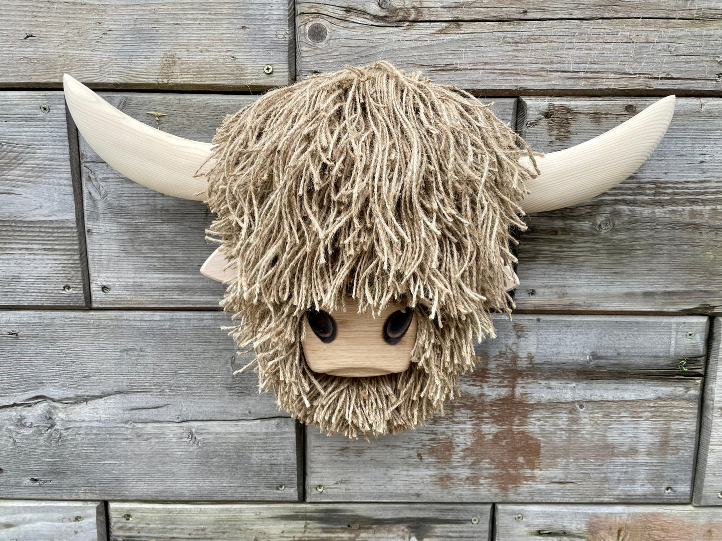 Wall Mounted Jute Highland Cow Head