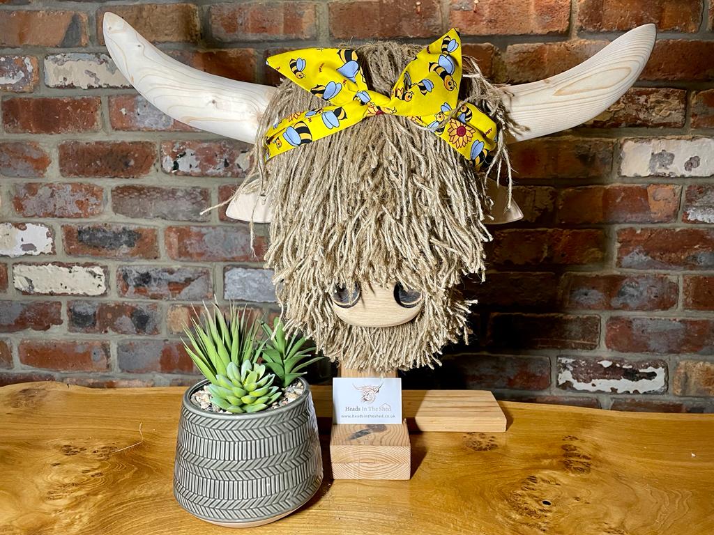 Wall Mounted Jute Highland Cow Head